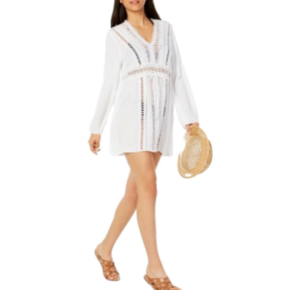 Raviya White Crochet Cover-Up L